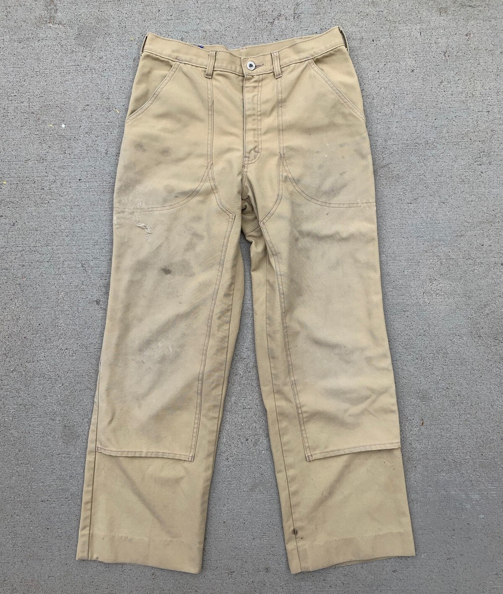 大特価 pop Patagonia Vtg Stand Size Men's Canvas Tan Chouinard Pants Up パタゴニア
