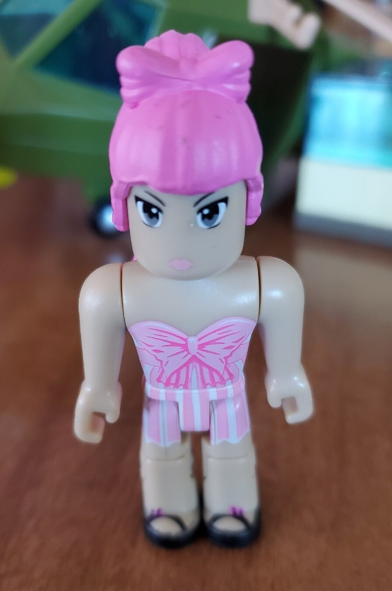 Roblox Mystery Figure Girl Pink Ponytail Hair Tank Shorts FREE