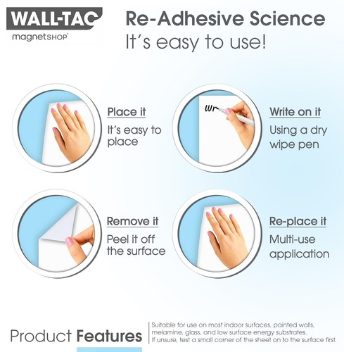 WallTAC Re-Adhesive Wall Planner & Dry Wipe Menu Organiser - Picture 3 of 45