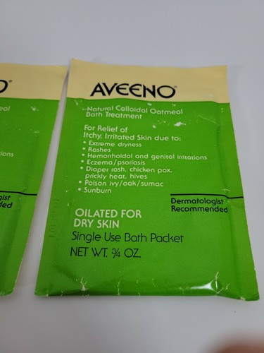 Pacchetto trattamento bagno farina d'avena colloidale naturale Aveeno vintage 1990 film prop - Foto 5 di 11