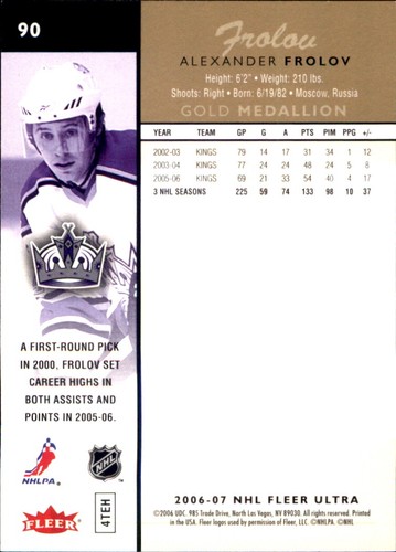 2006-07 Fleer Ultra NHL Hockey SPs RCs Inserts Stars VOUS CHOISISSEZ 🥅🏒 Upper Deck - Photo 126 sur 249