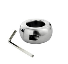 Stainless Steel Ball Stretcher Squeeze Heavy Pendant Enhancer Chastity Ring 11-1