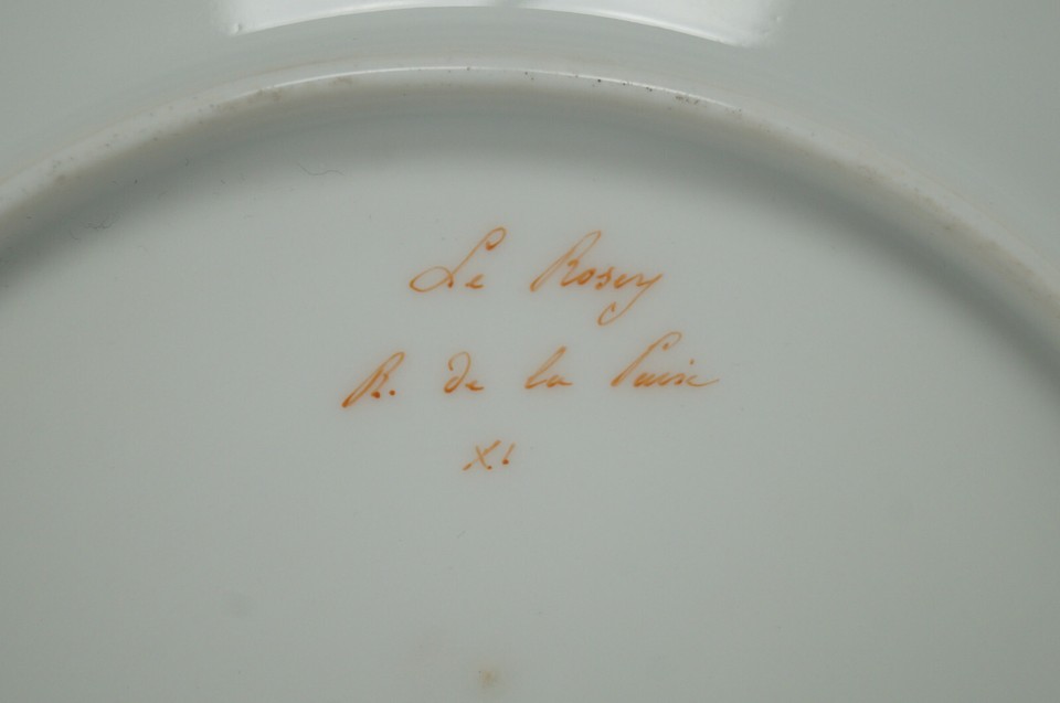 Painted Red Roses Lerosey Paris Hand Painted Pink Roses & Gold 9 1/4 Inch Plate Circa ...
