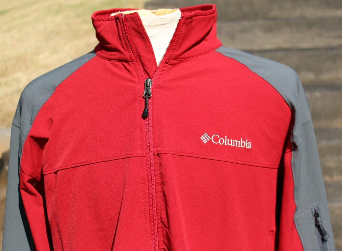 Columbia Omni-Shield Red & Gray Mens Sz Large Soft Shell Jacket