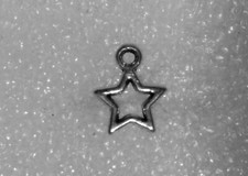 DIY SILVERTONE STAINLESS STEEL MINI CUTOUT STAR CHARM