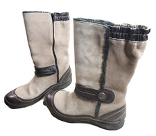 HUSH PUPPIES Y2K Side Zipper Boots Women 7 M Thinsulate Gray Mid Calf Warm Feet