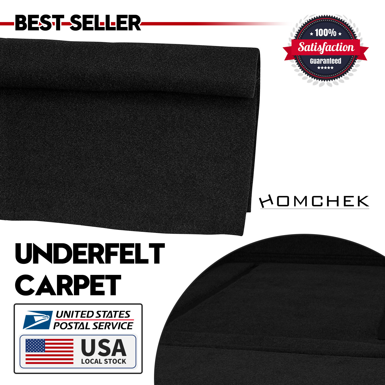 New Boat Mat Fabric Subwoofer Car Truck Trunk Liner Carpet Cover Non-Woven Black