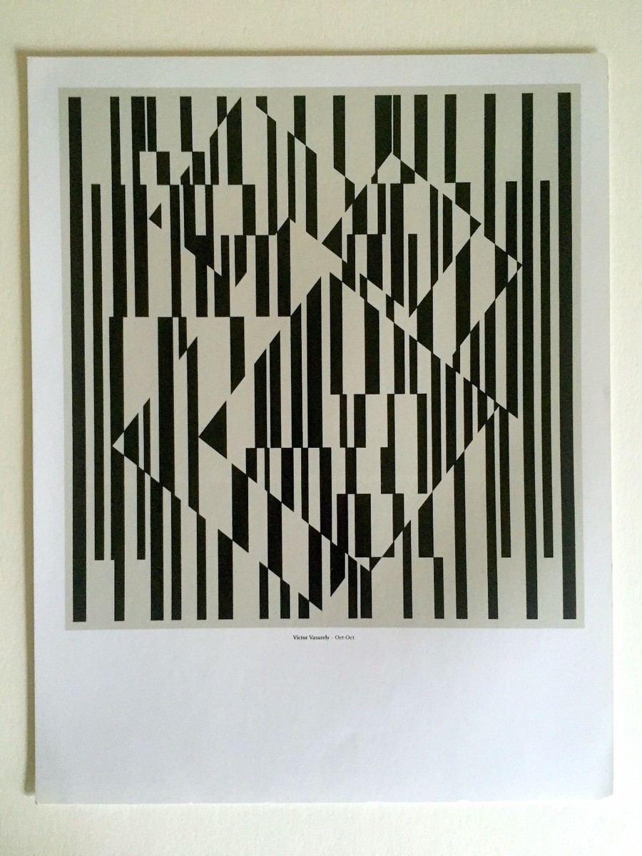 VINTAGE VICTOR VASARELY OP ART MODERNIST LITHOGRAPH PRINT 