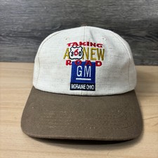 Vintage Gm General Motors Hat Cap Strap Back Brown Moraine Ohio 90s