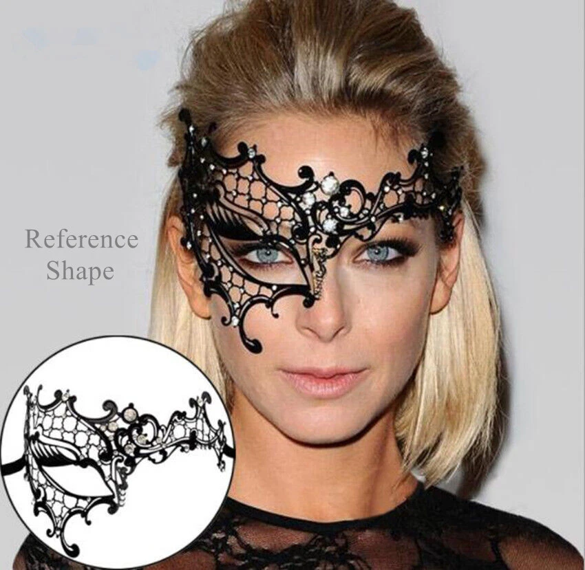 SN-A1-1 Men Women Masquerade Eye-Mask Venetian Costume Party Accessories Gold - Image 3 of 4