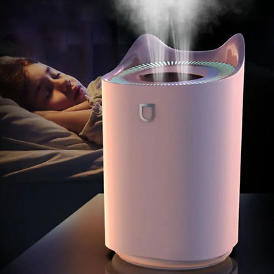2 Nozzle Essential Oil Diffuser, 3L USB Humidifier, Ultrasonic Humidifier LED