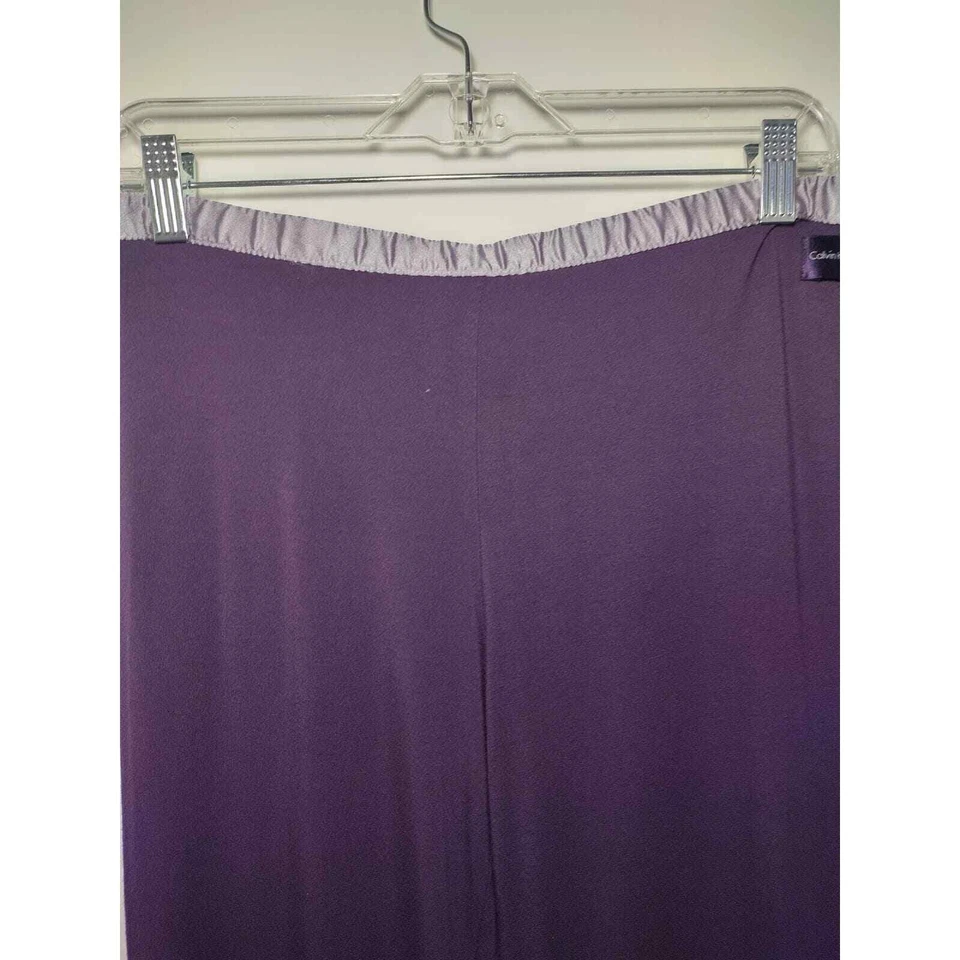 Calvin Klein Womens Lounge Pants Straight Leg Pull On Lightweight Purple Small - Image 4 of 4