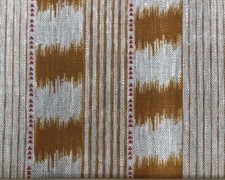 100% Linen Fabric Dakkar Stripe Grey Orange Curtain Blind Upholstery Cushion