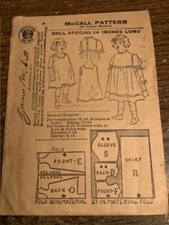 Antique McCalls Doll Pattern Free Samples of Miniature Size circa 1908