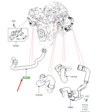 Tubo sistema raffreddamento LAND ROVER RANGE ROVER VELAR L560 EGR LR082239 NUOVO ORIGINALE