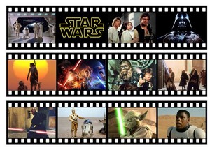 Star Wars Logo Film Reel Edible Icing Ribbon Cake Decoration