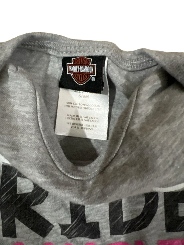 TRAJE HARLEY-DAVIDSON BEBÉ NIÑO TALLA 6-9 MESES GRIS UNA PIEZA Foto 3 de 4