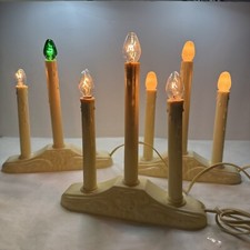 Vintage Electric Window Triple Candle Lights Christmas 10" LOT-OF-3 WORK