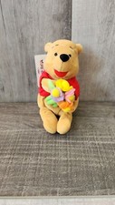 Vintage Disney Store Winnie the Pooh 5" Flower Spring Bean Bag Plush Animal Toy