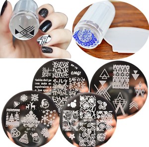 6Pcs-set-BORN-PRETTY-Nail-Art-Stamping-Plate-Stamper-Scraper-Template-Image-Tool