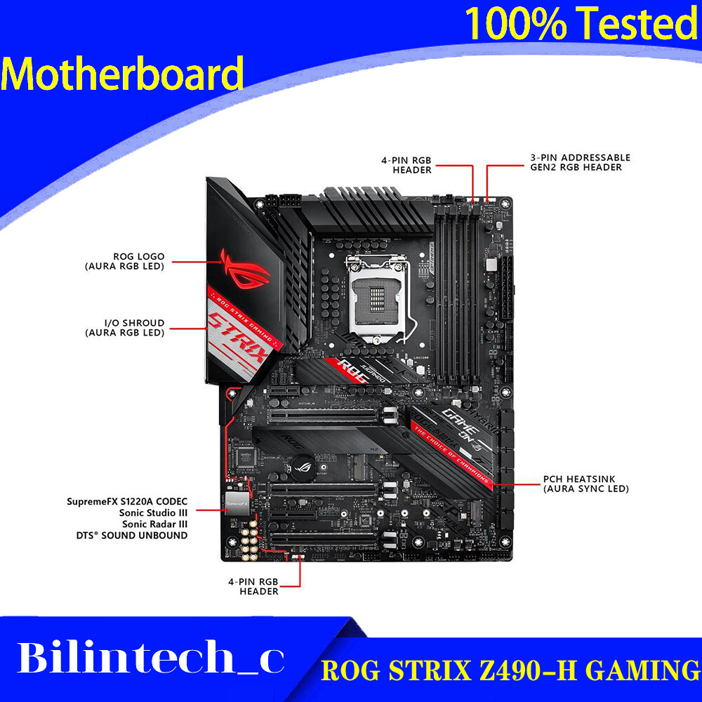 FOR ASUS ROG STRIX Z490-H GAMING Motherboard Support Z490 128GB DDR4 LGA1200