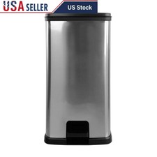 13 Gallon Plastic Step Trash Can Touchless Kitchen Waste Bin Modern Design New