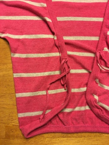 Hollister Women's Pink & Gray Striped Short Sleeve Cardigan Shrug - Medium - Picture 9 of 12