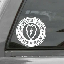 25TH INFANTRY DIVISION  VETERAN ROUNDEL Vinyl Window Decal Sticker US ARMY