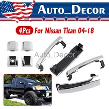 4Pcs For Nissan Titan 2004-2018 Exterior Outside Door Handle Set Chrome
