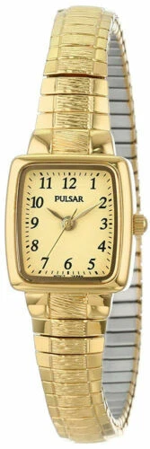 Pulsar Stainless Steel Band Square Wristwatches