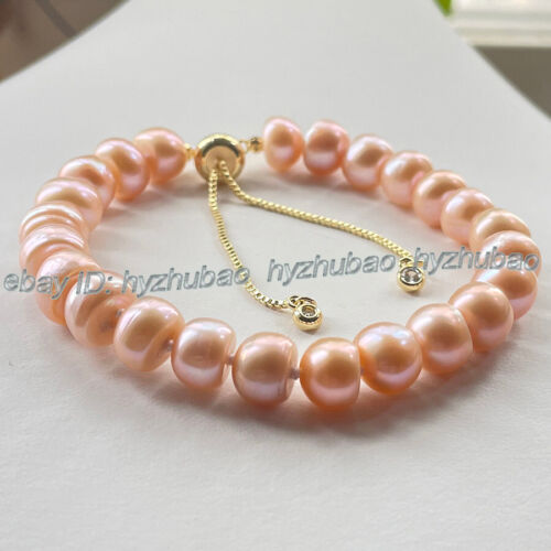 Brazalete Brazalete Natural 8.5-9.5mm Perla Barroca Agua Dulce Rondelle Cuentas 7.5" - Imagen 5 de 17