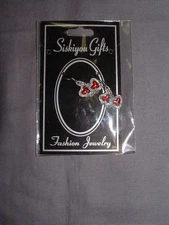 Siskiyou Gifts Pewter Double Red Heart Earrings #SISER079