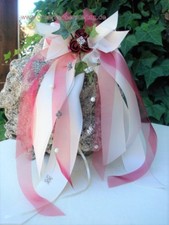 Kirchenschmuck Kirchbankschleife Stuhlschleife Hochzeit KS0001 champagner bordea