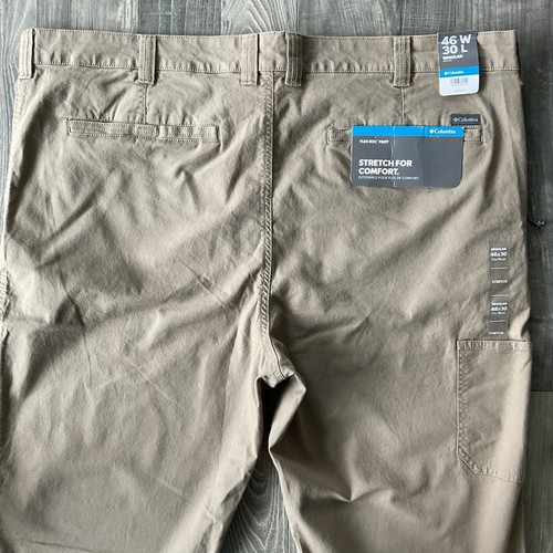 NWT Columbia Flex ROC Pant Men’s 46x30 Khaki Flax Regular Fit Omni-Shade Stretch - Picture 11 of 16