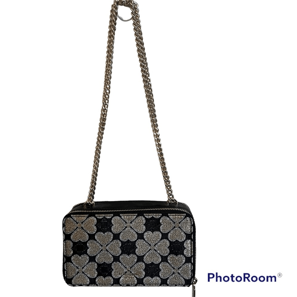 Kate Spade Bag Fabric Leather Odette Jacquard Chain Double Zip