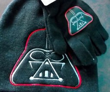 DISNEY STAR WARS DARTH VADER KNIT HAT  GLOVES - YOUTH BOYS - ONE SIZE - NWT