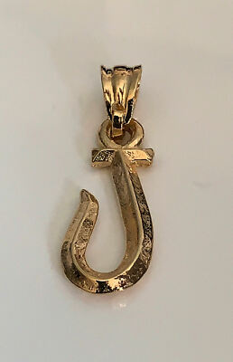 Fish Hook Pendant 24k Gold Plated Diamond-Cut Fishing Anglers Sport Fishing 