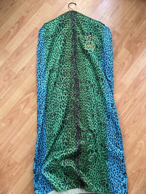 VERSACE for H&M Kleidertasche blau grün Gepard Leopardenmuster besticktes Logo