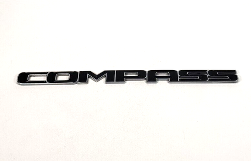 COMPASS Jeep Compass Door Emblem Name Plate Black Chrome OEM - Foto 2 di 5