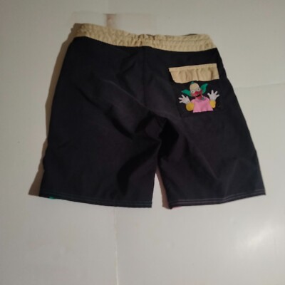 Billabong the Simpsons krusty the clown black green board shorts 25 teens boy