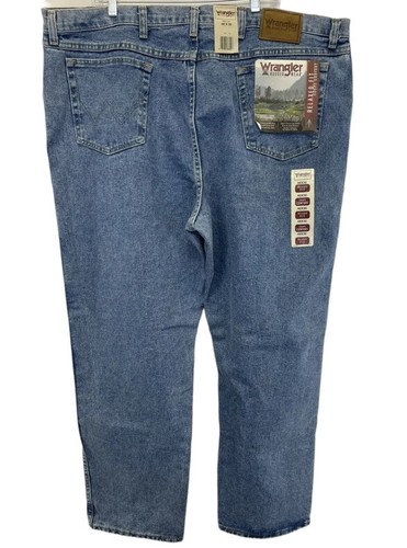 WRANGLER RUGGED WEAR Sz 46x30 STRETCH BLUE DENIM JEANS (HH10) NWTs