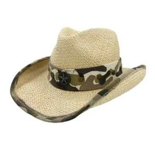 Bullhide Camouflage Camo Cowboy Western Tan Straw Hat Large