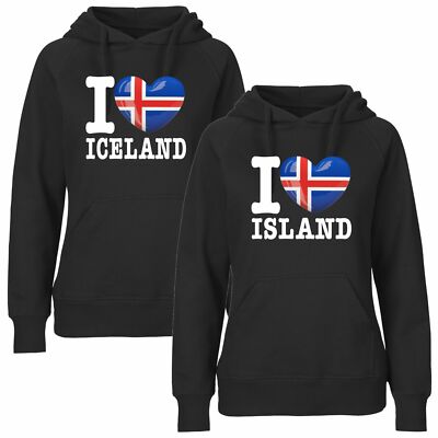 Hoodie LOVE ISLAND Damen WM Pulli Pullover Liebe Herz Land EM FanShirts4u