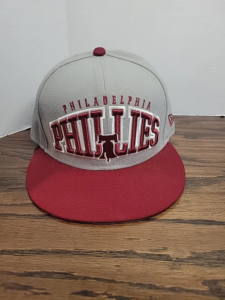 Philadelphia Phillies Hat Cap Wool New Era 59Fifty Size 7 1/8 MLB Fitted Sticker - Image 2 of 4