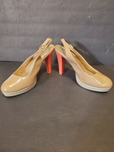 Rampage 'Gracia' Tan & Pink Heels Women's Size 9.5 - Picture 4 of 7