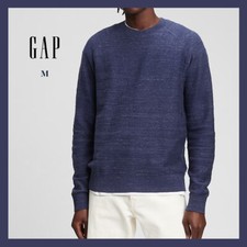 NWT - GAP Men's Slub Crewneck Sweater, New Classic Navy, Size Medium - 59