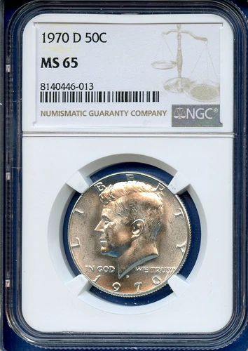 1970 D NGC MS65 Kennedy Half Dollar 50c Silver US Mint Key Date Coin 1970-D
