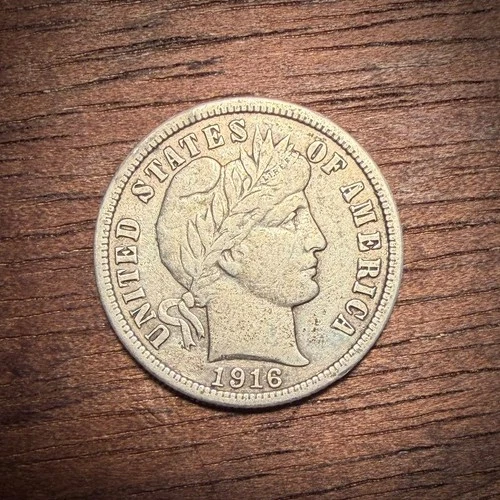 1916 Barber Dime - VF/XF - Great Condition!! Old US 90% Silver