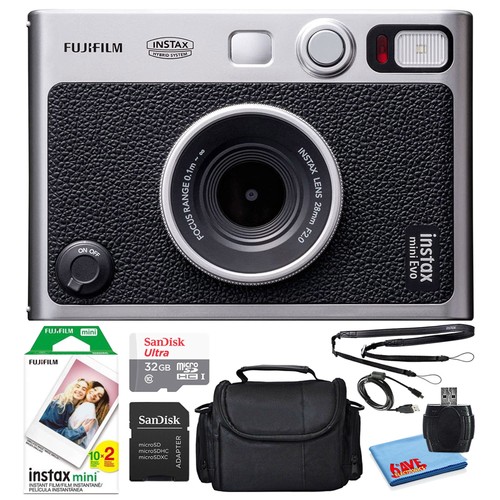 Fujifilm Instax Mini EVO Instant Film Camera (Black) with 20 Films + 32GB Card - Picture 11 of 11