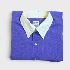 Brooks Brothers MAKERS Button Down Shirt 16 3 Blue Cotton Long Sleeve